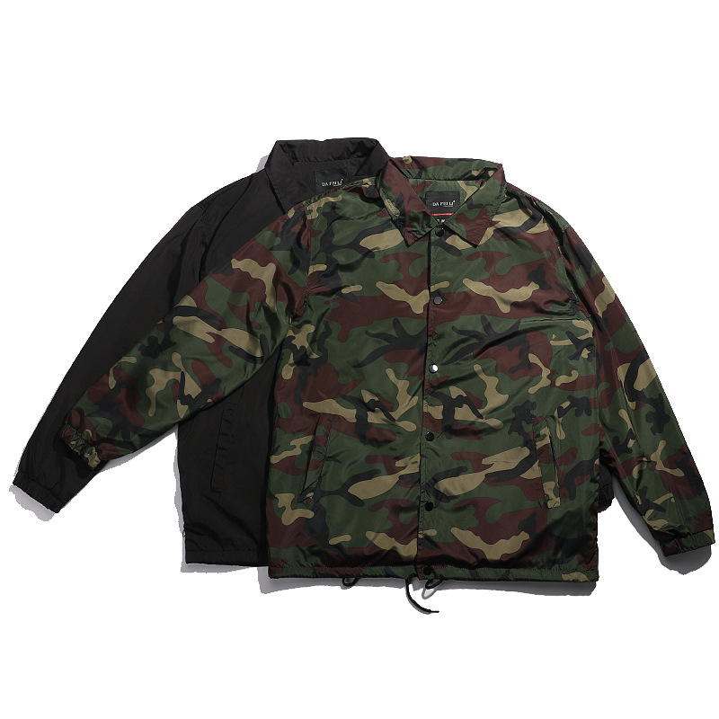Vintage Windbreaker Nylon - ナイロン製ブラックレイングリーンコーチバーシティ卸売無地カモフラージュヴィンテージフットボールトレーニングウィンドブレーカーベースボールジャケットメンズ
