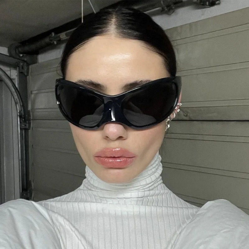 新しい Y2K パンクサングラス女性男性高級ブランドデザイナ - Vintage Fashion Enthusiasts のレビューと価格