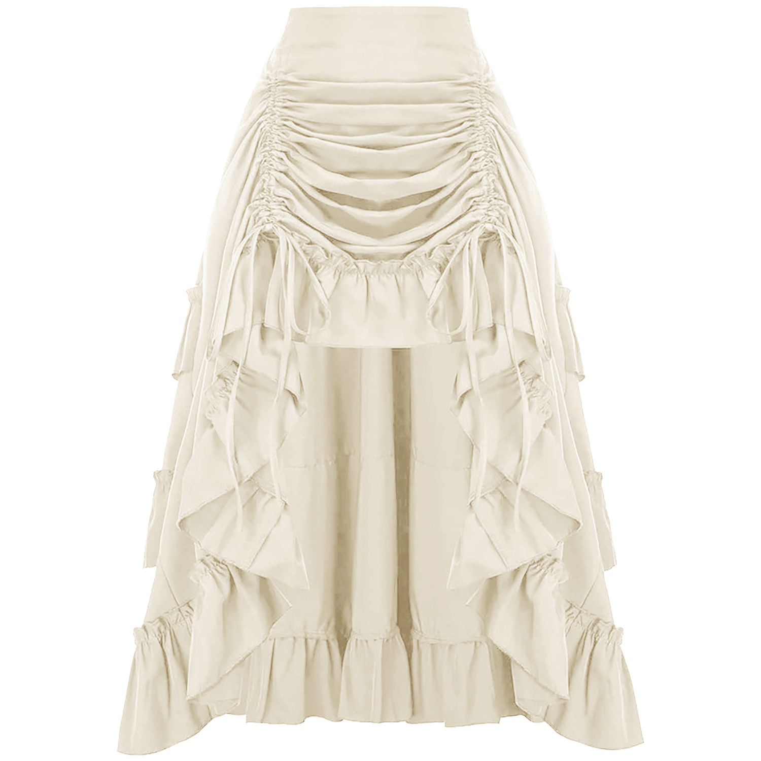 フリル付きハイウエストロングビクトリア朝スカートスチームパン - Vintage Fashion Stores のレビューと価格